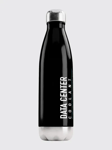 Data Center Coolant bottle — black insulated stainless steel with the DATA CENTER COOLANT lockup